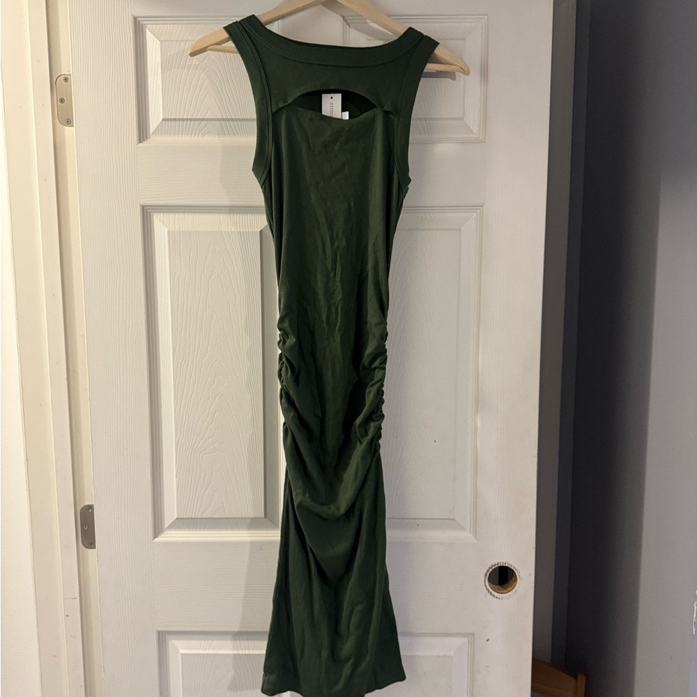 Michael Stars Olive Ribbed Midi Dress